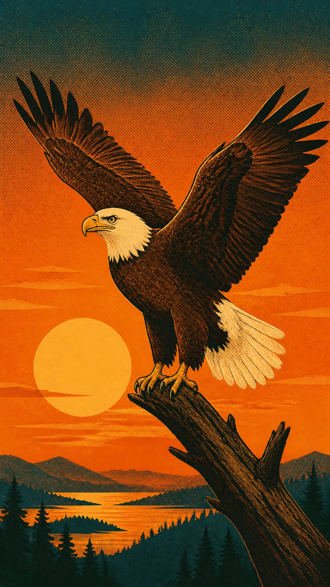 Generated card front — Bald Eagle