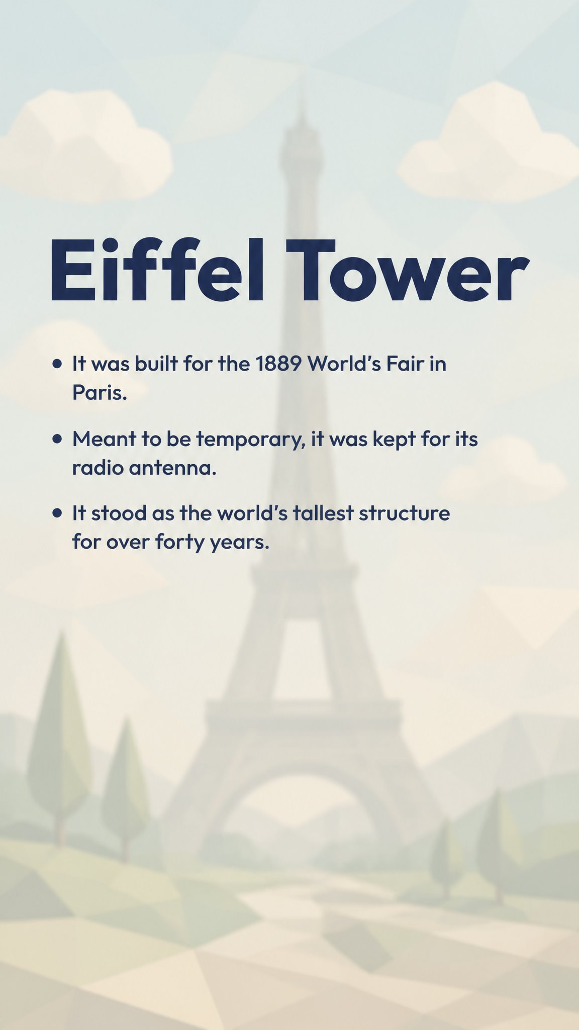 Eiffel Tower — KlugKids flashcard facts side